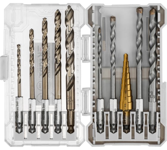 Изображение товара Набор сверл комбинированный KRANZ 10 предметов KR-92-0470