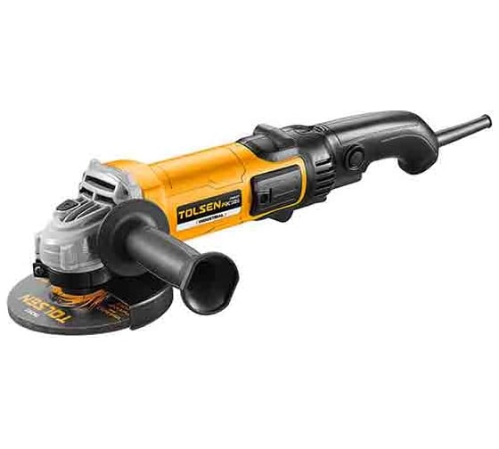 Изображение товара Углошлифовальная машина TOLSEN Industrial 1200 Вт, 125 мм, 3000-11500 об/мин, регулировка оборотов, 220 В 79527