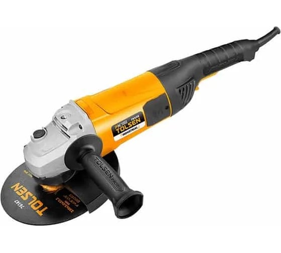 Изображение товара Углошлифовальная машина TOLSEN Industrial 3000 Вт, 230 мм, 6600 об/мин, поворот. рукоятка 180, 220 В 79526