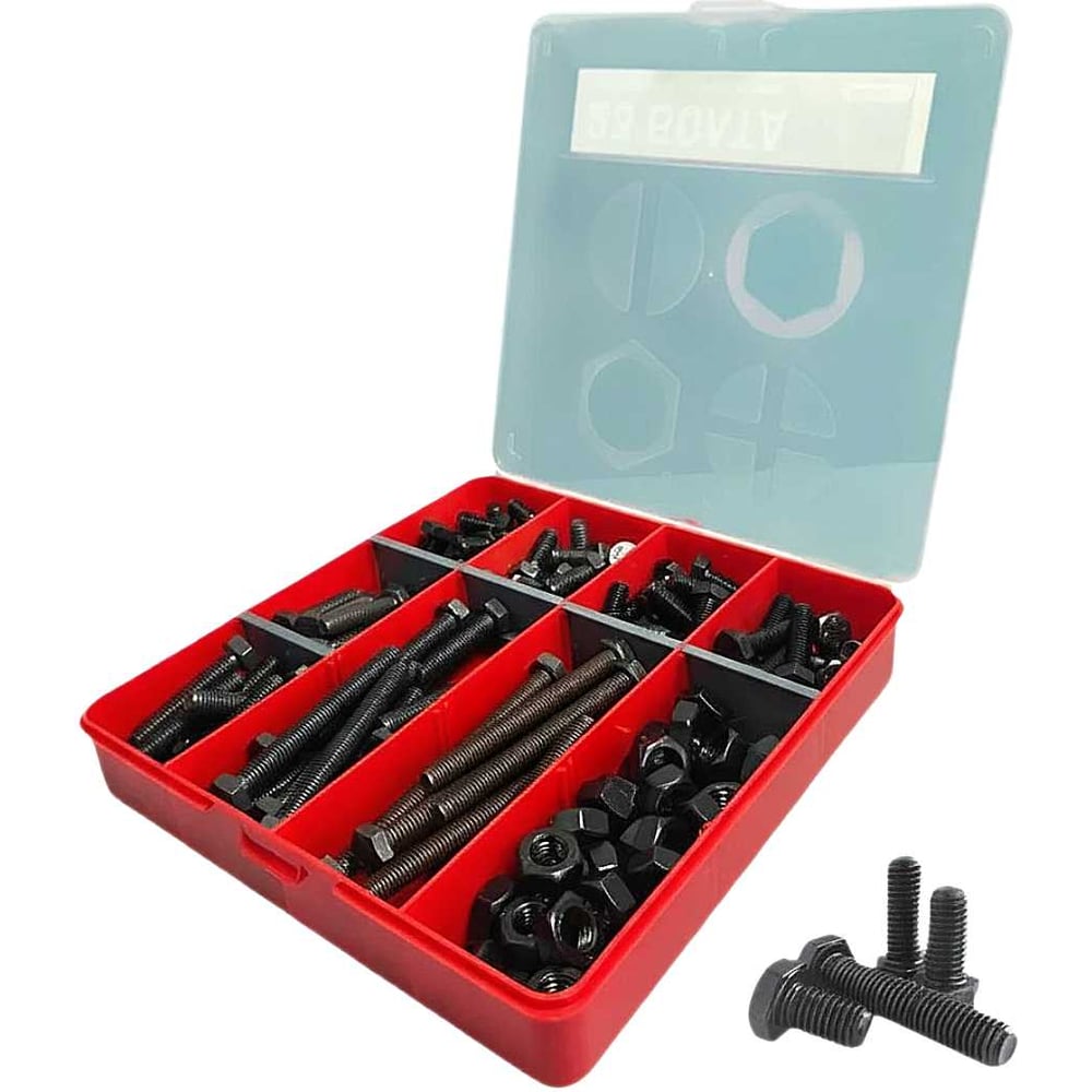 Изображение товара Набор болтов М8 DIN933 12.9 к.п. 4 шт. с гайками в органайзере