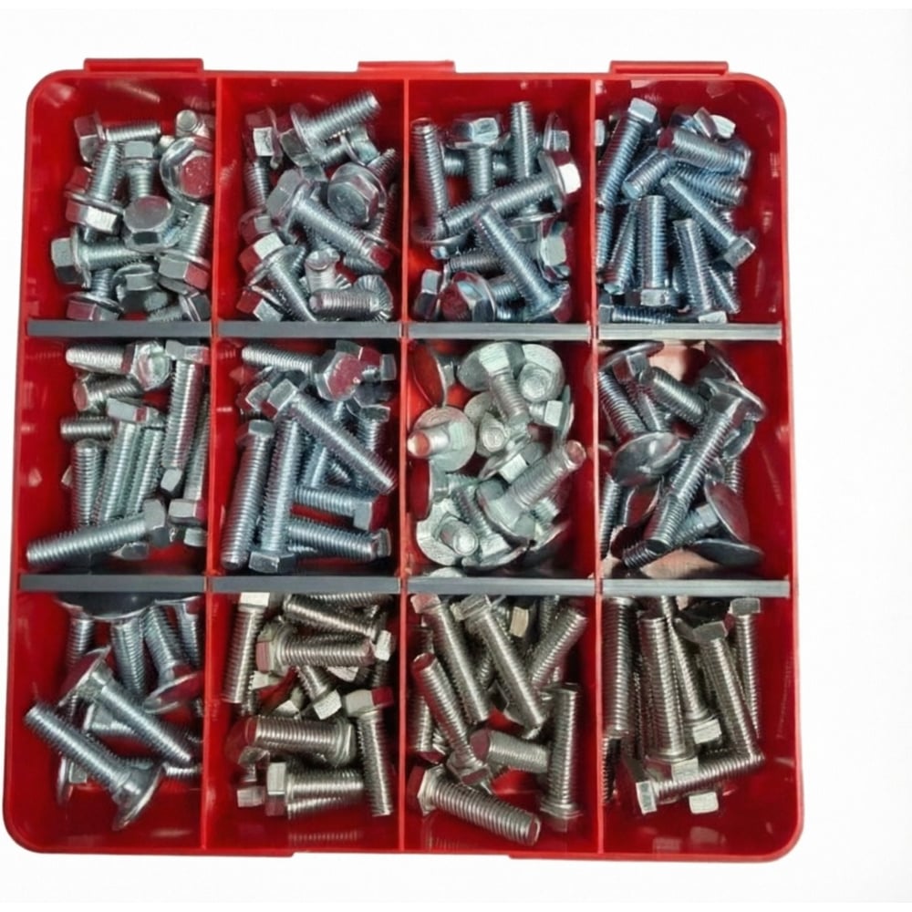 Изображение товара Набор болтов М8 DIN603 DIN933 DIN6921 4 шт. в органайзере