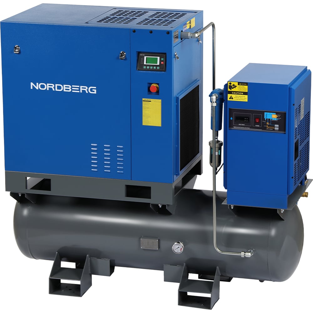 Изображение товара Компрессор винтовой NORDBERG 15 кВт, 10 бар, 1910 л/мин, ресивер 350 л, осушитель NCC20RD Изображение товара Компрессор винтовой NORDBERG 15 кВт, 10 бар, 1910 л/мин, ресивер 350 л, осушитель NCC20RD