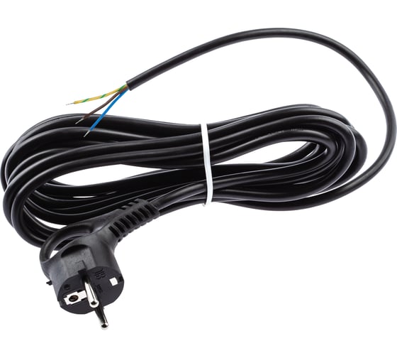 Изображение товара Сетевой шнур с вилкой ЭРА UX3x0,755mB с заземлением 5м ПВС 3x0,75мм2 черный Б0048695