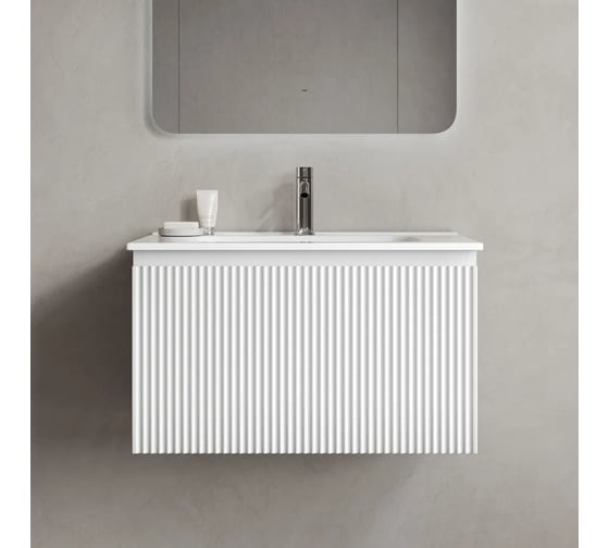 Изображение товара Тумба подвесная Sancos Snob R 1.0, 690×445×406 мм, с одним ящиком с доводчиками, Bianco SNR1.070W