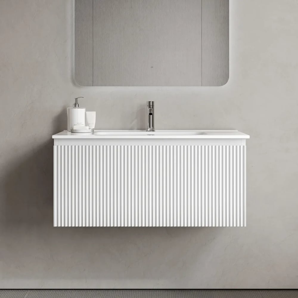 Изображение товара Подвесная тумба Sancos Snob R 1.0 белая с ящиком для ванной комнаты