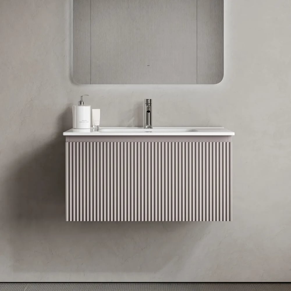 Изображение товара Подвесная тумба Sancos Snob R 1.0 с ящиком серый 790x445 мм