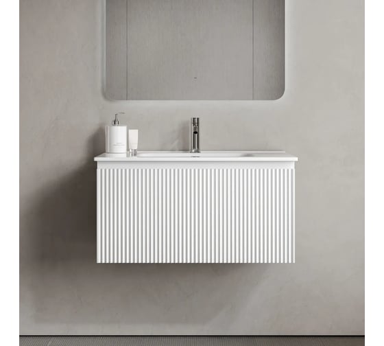 Изображение товара Тумба подвесная Sancos Snob R 1.0, 790×445×406 мм, с одним ящиком с доводчиками, Bianco SNR1.080W