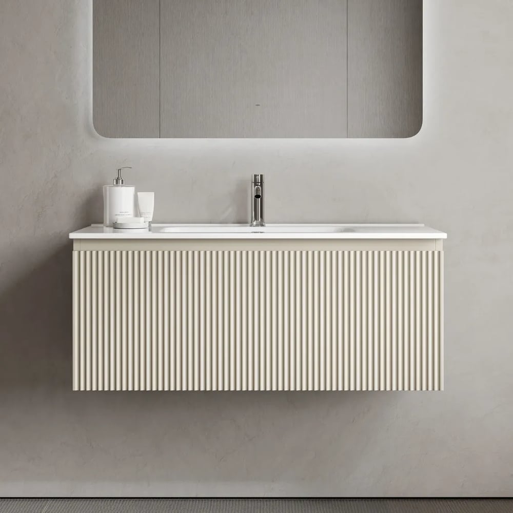 Изображение товара Подвесная тумба Sancos Snob R 1.0 бежевый с ящиком и доводчиками