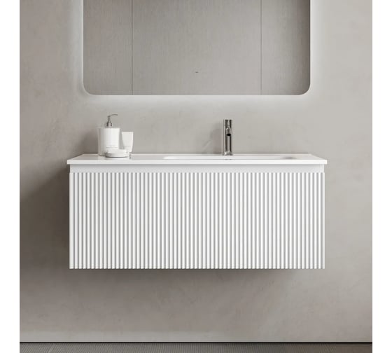 Изображение товара Тумба подвесная Sancos Snob R 1.0, 995×445×406 мм, с одним ящиком с доводчиками, Bianco SNR1.0100RW