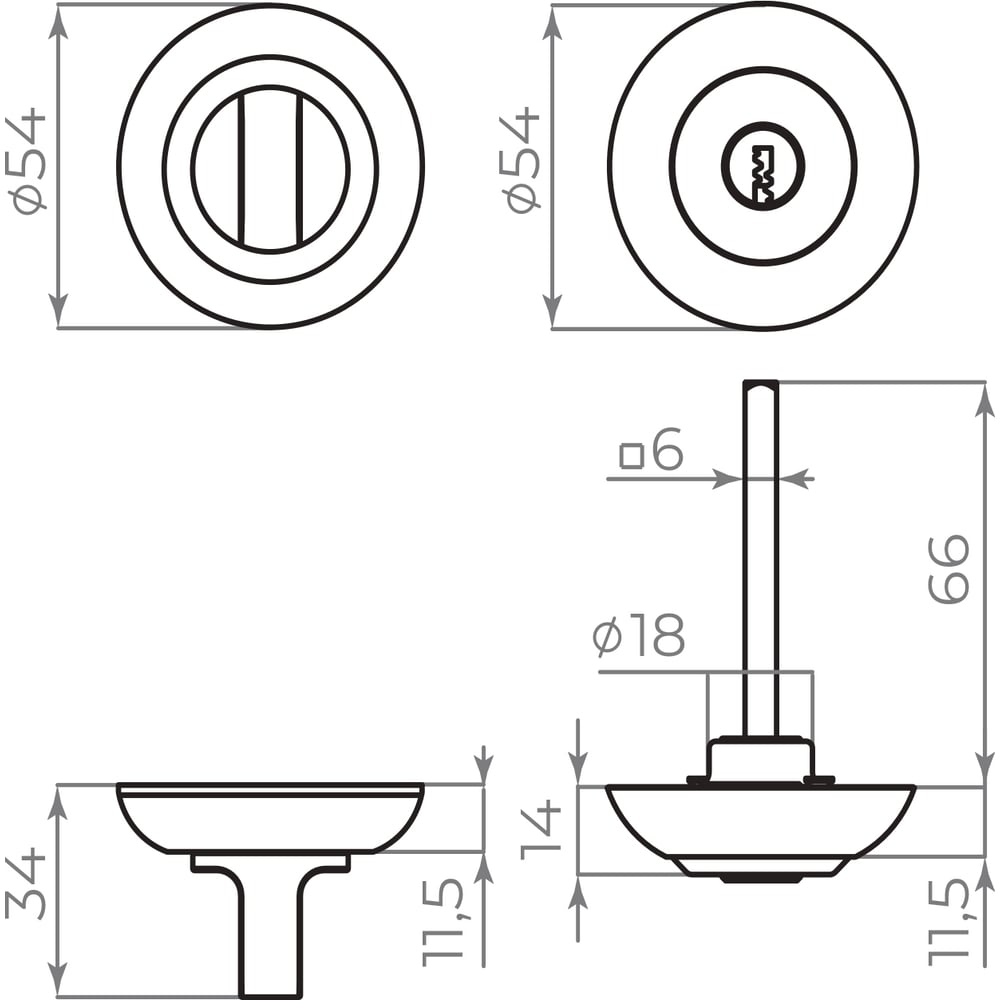 Изображение товара Ручка поворотная с фиксацией ключом AJAX BK6.FIX.JR AB-7 бронза