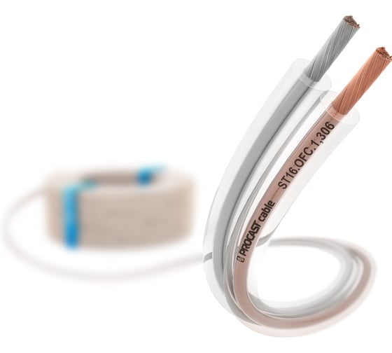 Изображение товара Акустический Hi-Fi кабель, 16 AWG (2х1,306 мм), OFC медь, прозрачный, 50 м, ST 16.OFC.1,306 PROCAST cable НФ-0001325