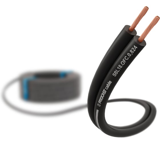 Изображение товара Акустический кабель, 50 м, 18 AWG (2х0,824 мм), OFC медь, красно-черный, SBR 18.OFC.0,824 PROCAST cable НФ-0001315