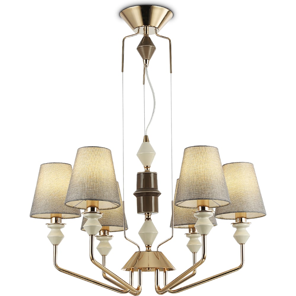 Изображение товара Подвесной светильник AMBRELLA LIGHT GD GR неоклассика золото серый E14 6 ламп потолочный