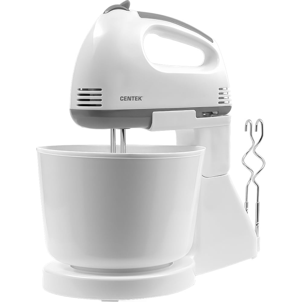 Изображение товара Миксер с чашей Centek CT-1113, 300 Вт, 7 скоростей, белый/серый