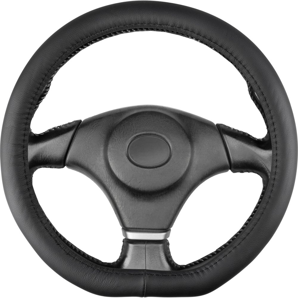 Изображение товара Оплётка рулевая из натур. кожи SKYWAY Base Real-16, черная, размер М