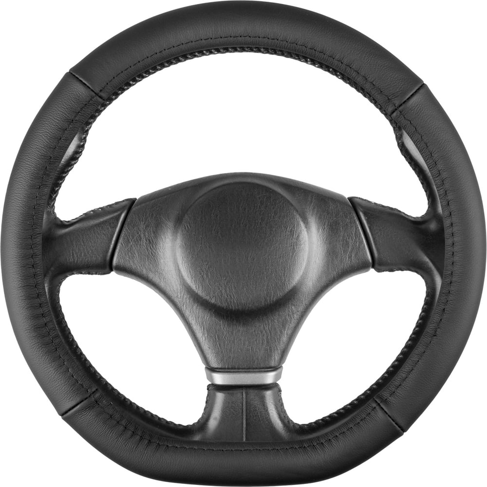 Изображение товара Оплётка рулевая из натуральной кожи SKYWAY Base Real-17 37-39 см черная