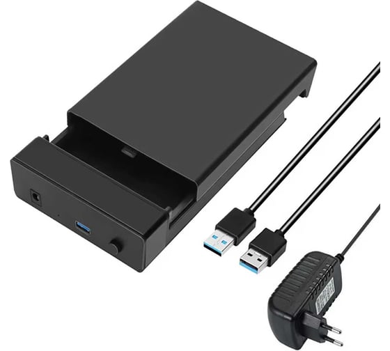 Изображение товара Внешний корпус для жесткого диска PALMEXX SATA 3.5 до 18Тб, USB3, чёрный, пластик PX/HDDB-35P-BLK