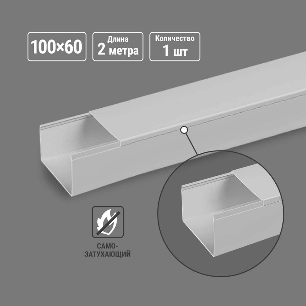 Изображение товара Кабель-канал TDM ELECTRIC серый 100х60 2 м, магистральный