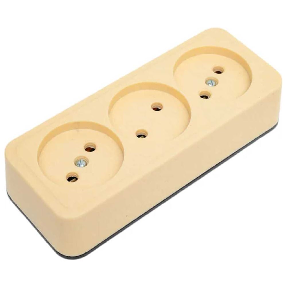 Изображение товара Розетка Ливны-Электро РА 10-014 3-х местная слоновая кость