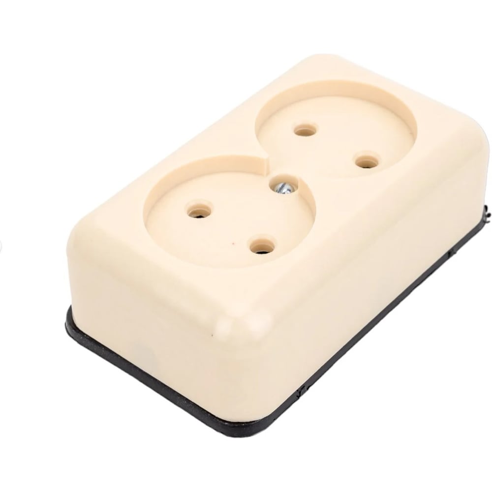 Изображение товара Розетка Ливны-Электро РА 10-009 2 поста в ретро-стиле, IP20, слоновая кость