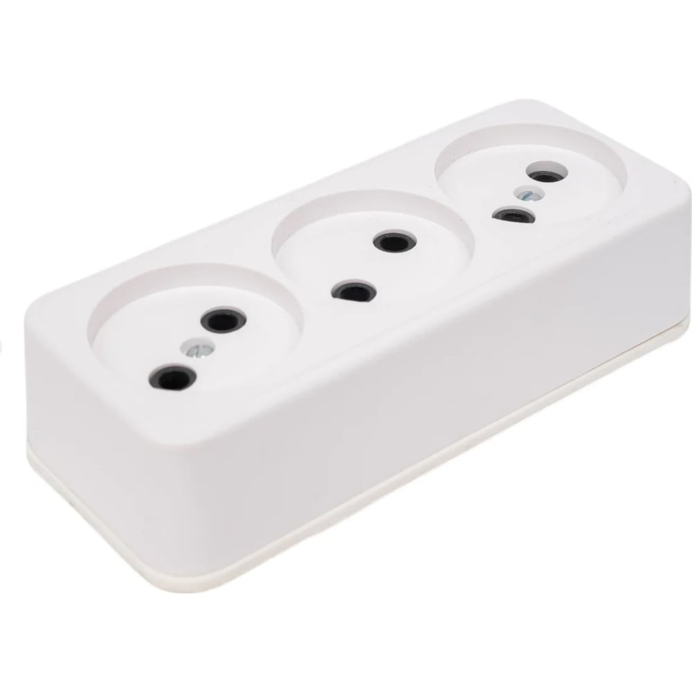 Изображение товара Розетка Ливны-Электро РА 10-012 3-х местная белая IP20