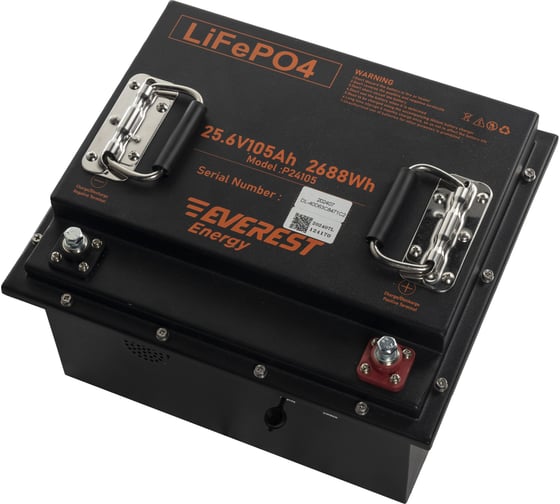 Изображение товара Аккумулятор Everest Energy LiFePO4 24V105Ah + LCD + Bluetooth P24105
