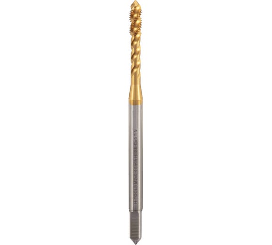 Изображение товара Метчик машинный спиральный H-Tools М2 шаг 0.4мм DIN371 HSSE-TiN 5h6h R45 a=2.1 516X01-C2-0020