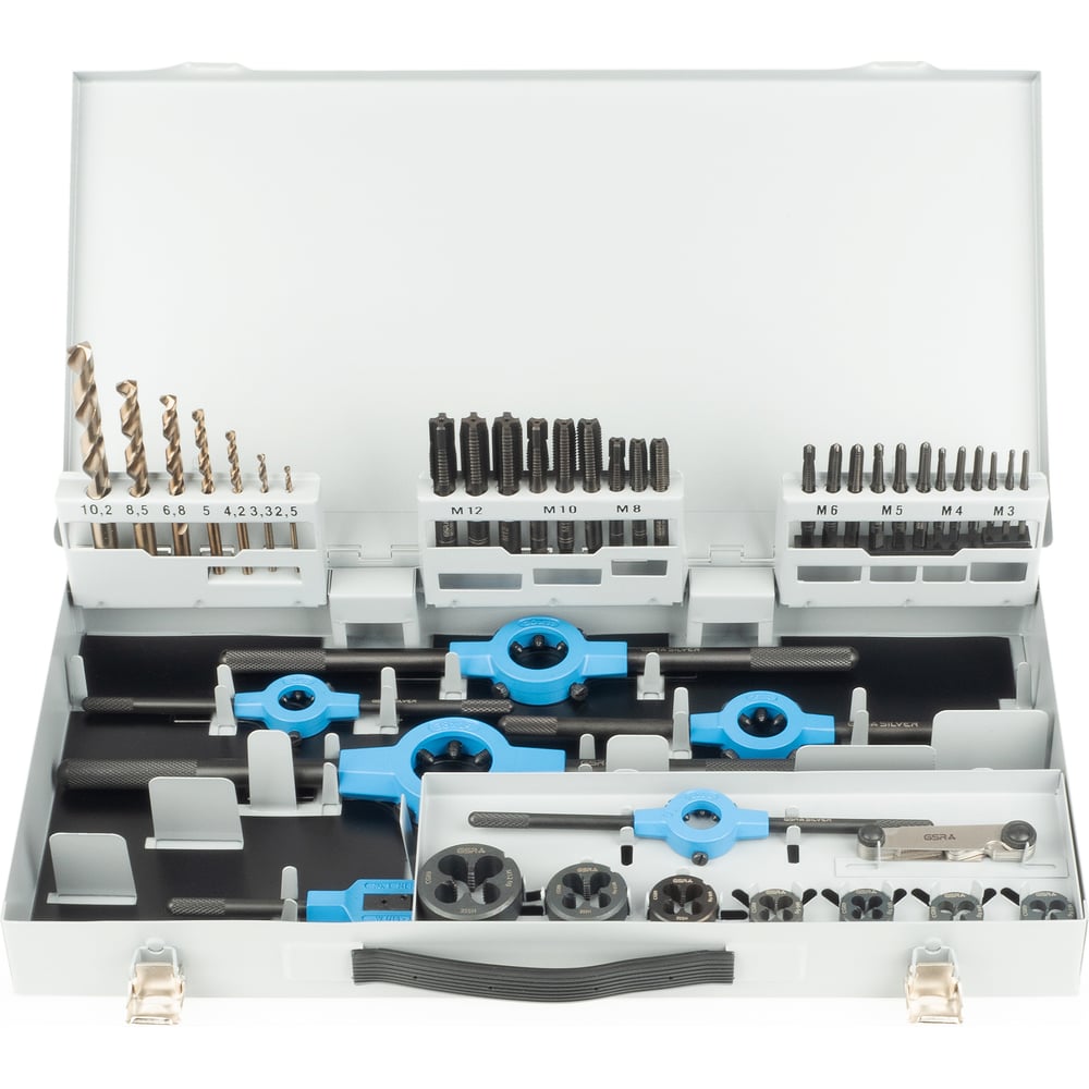 Изображение товара Набор метчиков и плашек GSR DIN 352/223 M3-M12 для профессиональной резьбы