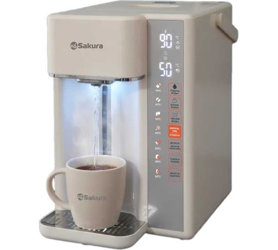 Изображение товара Термопот SAKURA SA-1356W 5,0л LCD 7темп замок подсветка сенсорн УТ000004471