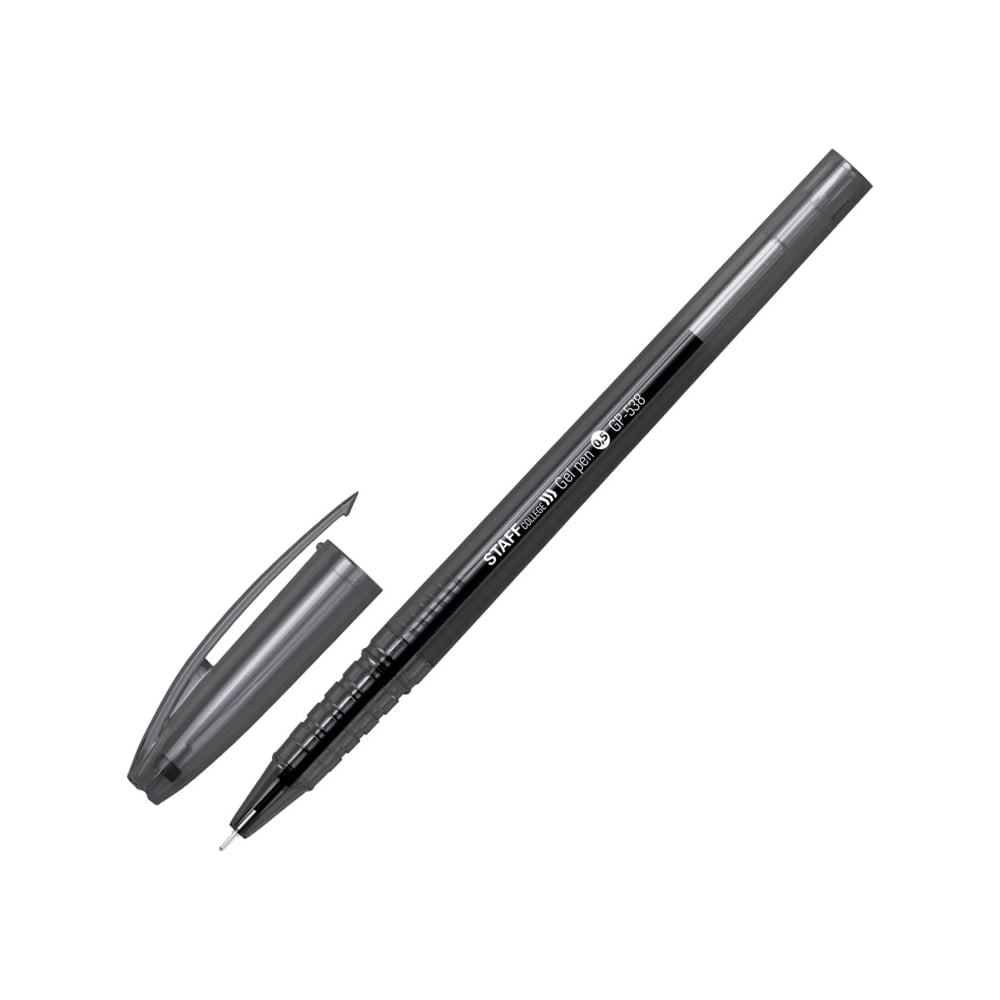 Изображение товара Ручка гелевая Staff College черная, набор 12 шт., игольчатый узел 0,5 мм