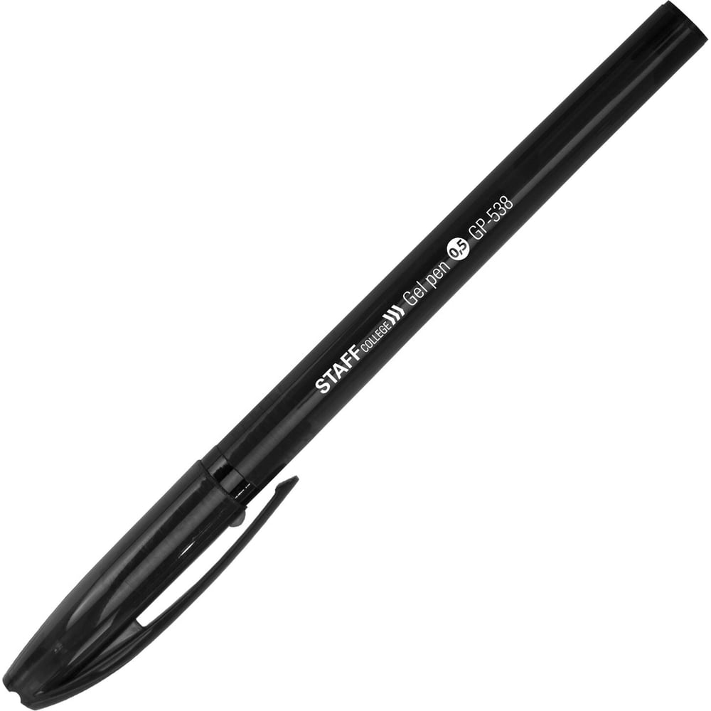 Изображение товара Ручка гелевая Staff College черная, набор 12 шт., игольчатый узел 0,5 мм