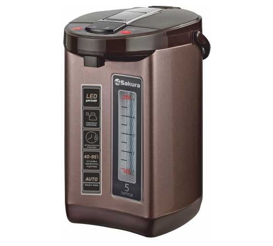Изображение товара Термопот SAKURA SA-1365BR 5,0л LED сенс 6темп повт.кипяч. автоблок. подсветка РТ-00070332