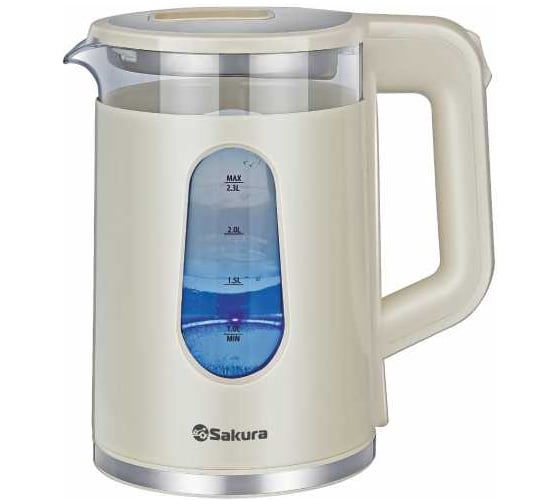 Изображение товара Чайник электрический SAKURA SA-2735W (2.0) стекл точечн.подсв РТ-00068452
