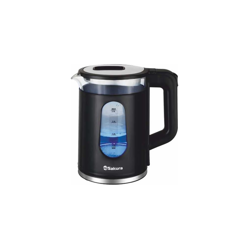 Изображение товара Электрический чайник SAKURA SA-2735BK 2 л стекло с подсветкой и защитой