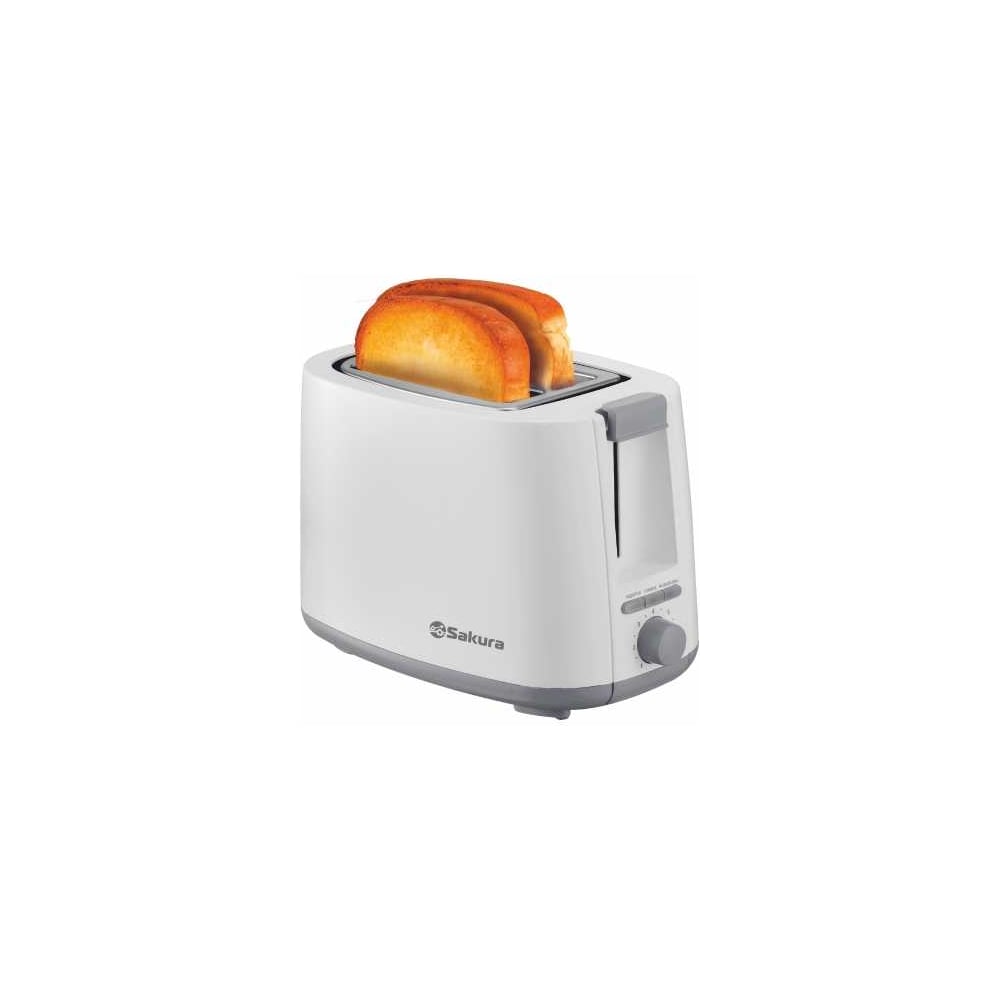 Изображение товара Современный белый тостер SAKURA SA-7612W Elegant 750Вт с функцией подогрева