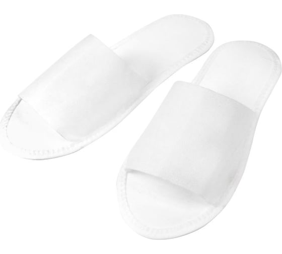 Изображение товара Тапочки одноразовые ОФИСМАГ EVA Classic открытые КОМПЛЕКТ 25 пар спанбонд + ЭВА, р. 37-42, белые, SMZ,шк2700 611034
