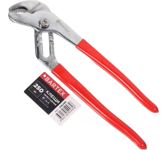 Изображение товара Клещи переставные BARTEX рук ПВХ, полированные, 250 мм 316298