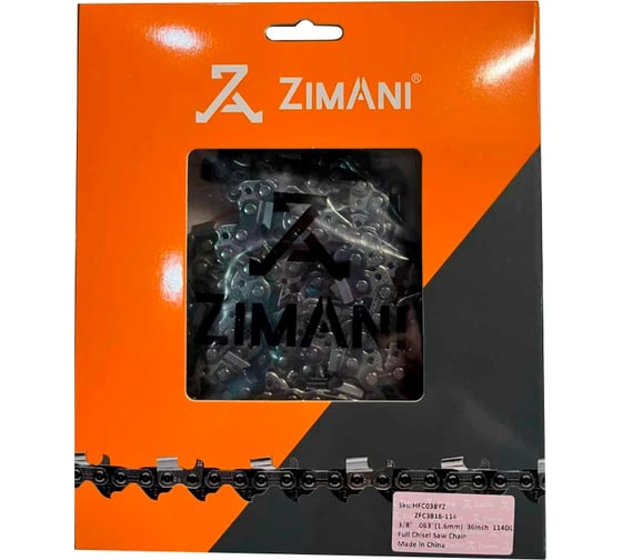 Изображение товара Цепь ZimAni 36''; 3/8 ; 1.6; 114 зв. ZFC3816-114