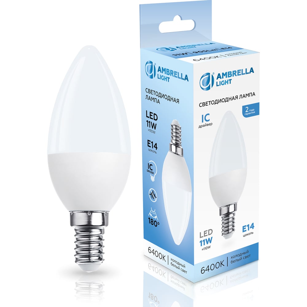 Изображение товара Светодиодная лампа Ambrella Light LED C37 11W E14 6400K для общего освещения