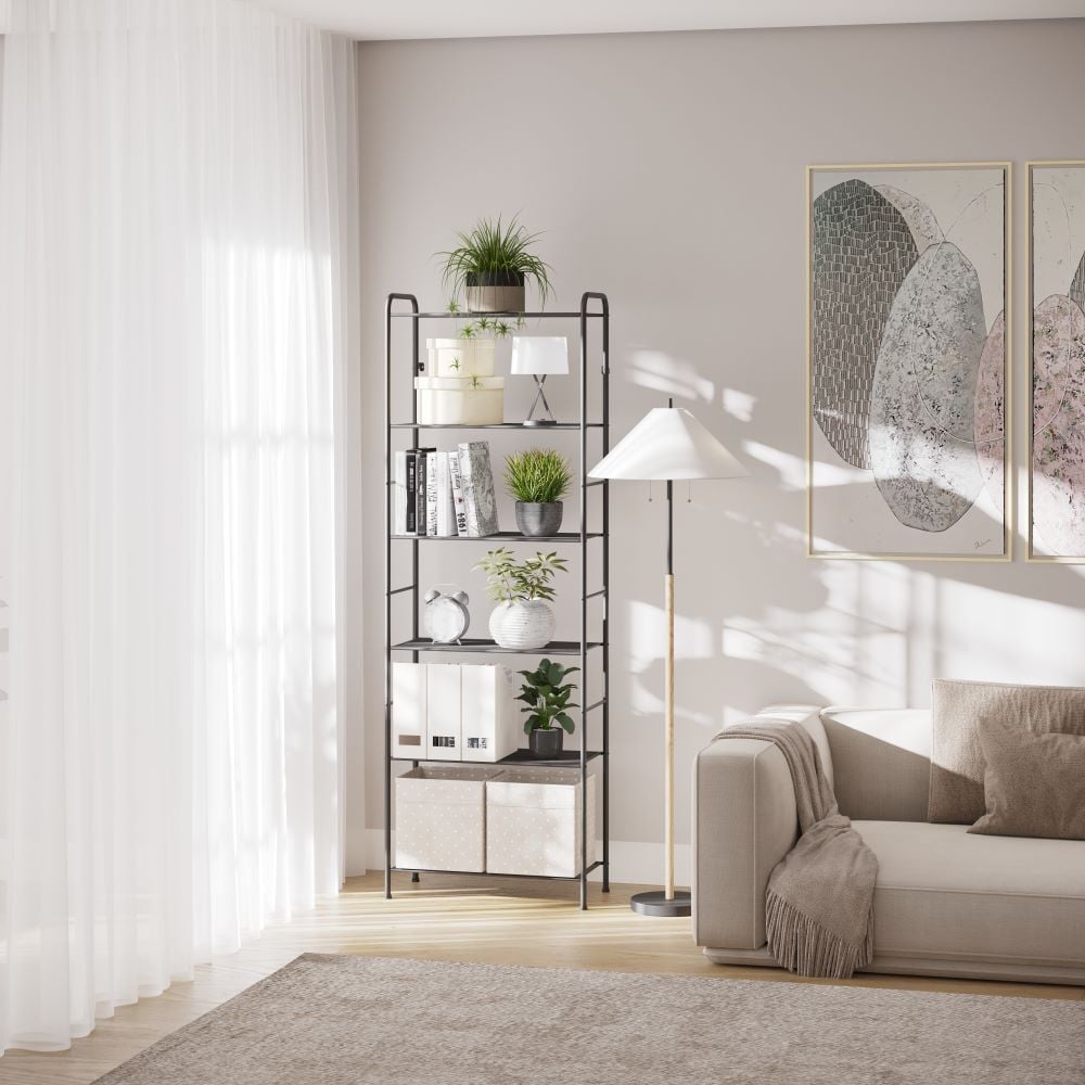 Изображение товара Стеллаж ЗМИ Валенсия 26 черный современный бытовой металлический