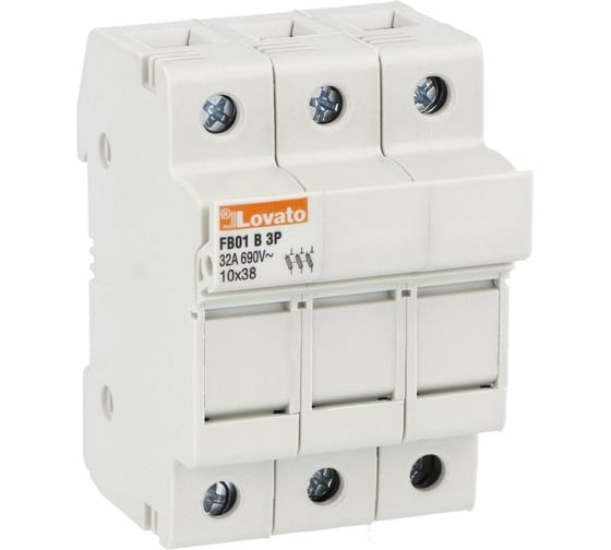 Изображение товара Держатели предохранителей LOVATO Electric 3P 10X38 NO UR FB01B3P