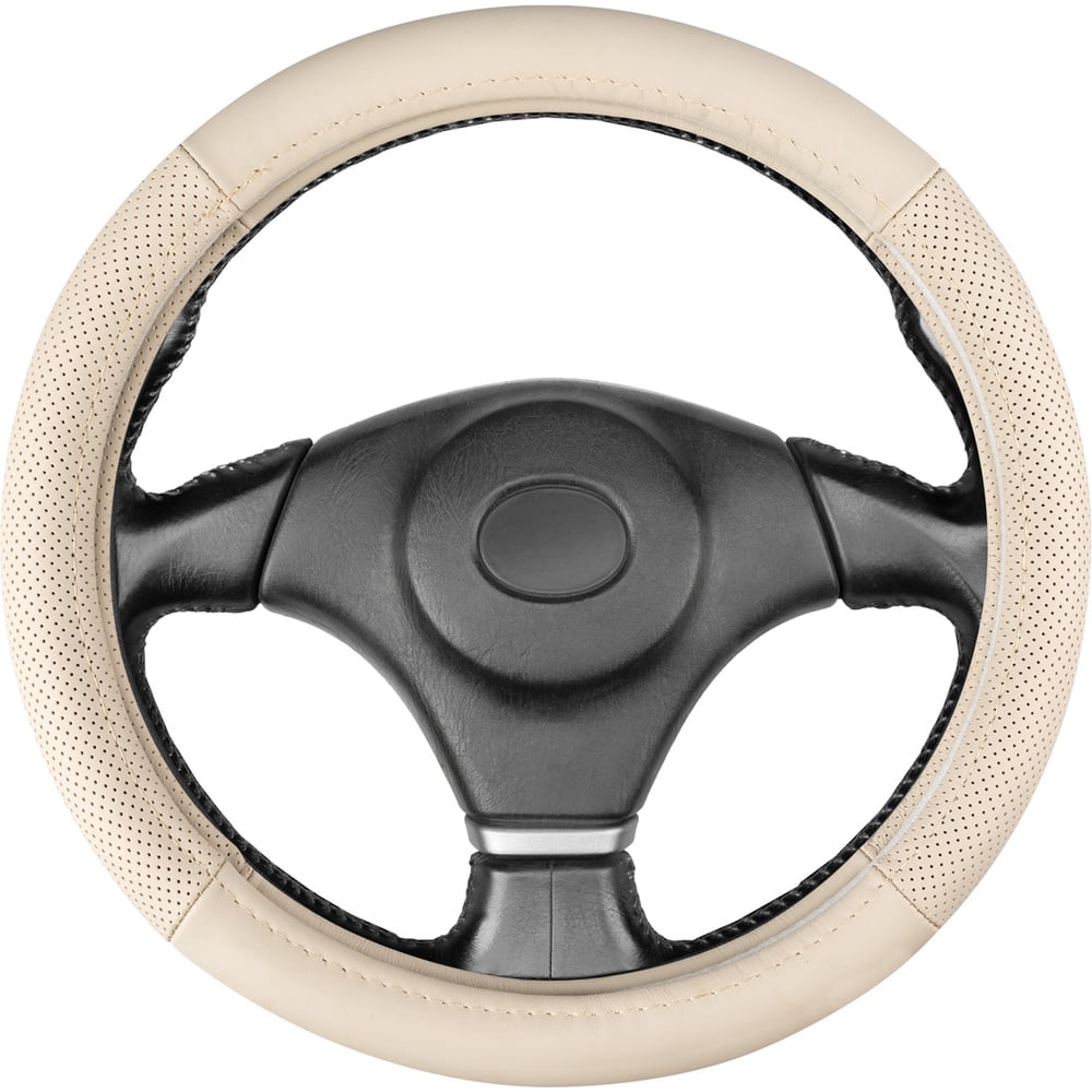 Изображение товара Оплетка SKYWAY натуральная кожа M 37-39 см Base Real-15 бежевая