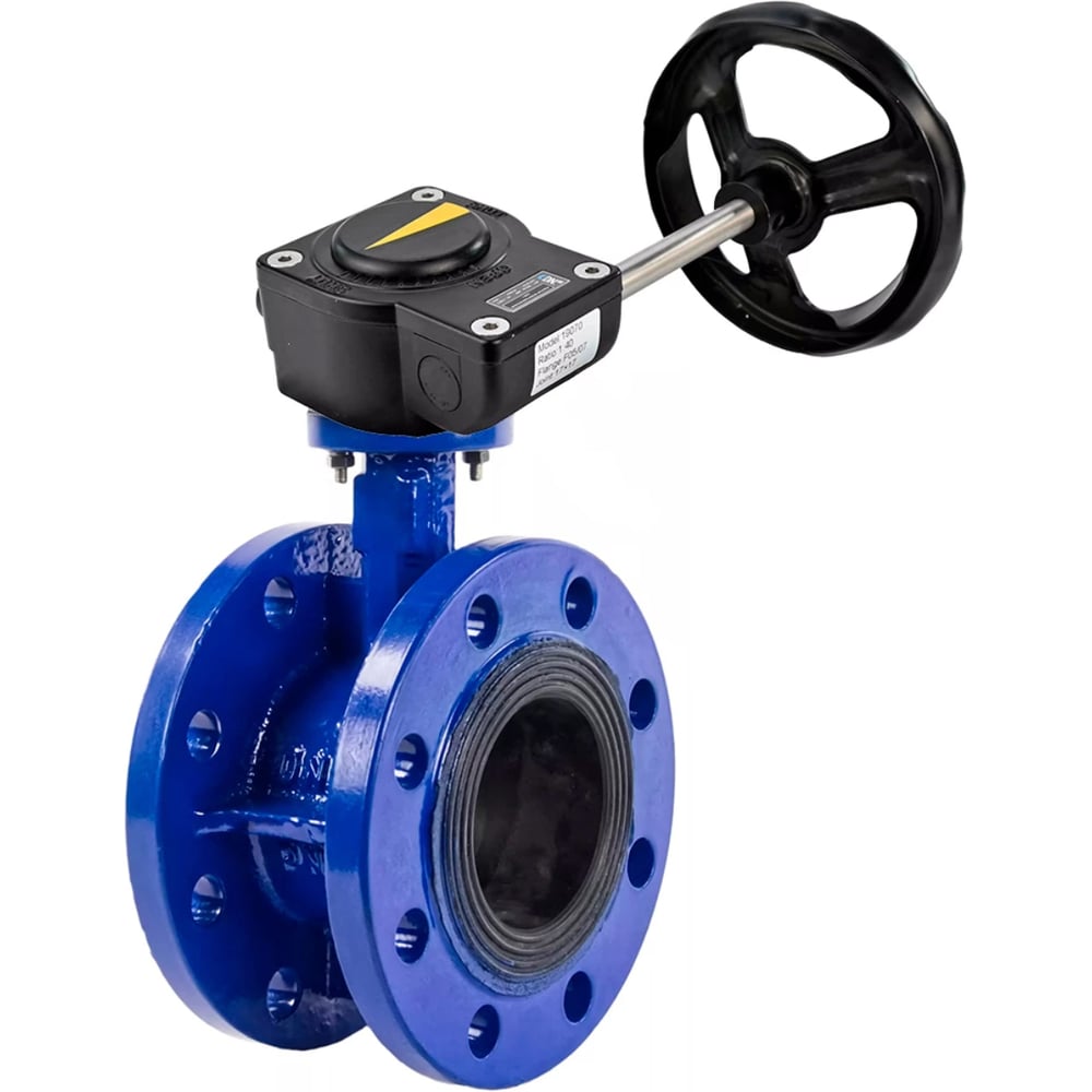 Изображение товара Затвор дисковый DN.ru GGG40-304-EPDM-2W-F-H Ду125 Ру16 с редуктором Изображение товара Затвор дисковый DN.ru GGG40-304-EPDM-2W-F-H Ду125 Ру16 с редуктором