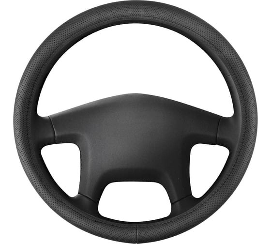 Изображение товара Оплетка SKYWAY натуральная кожа с перфорацией 2XL (45-47 см) Base Real-4 Черная S01108038