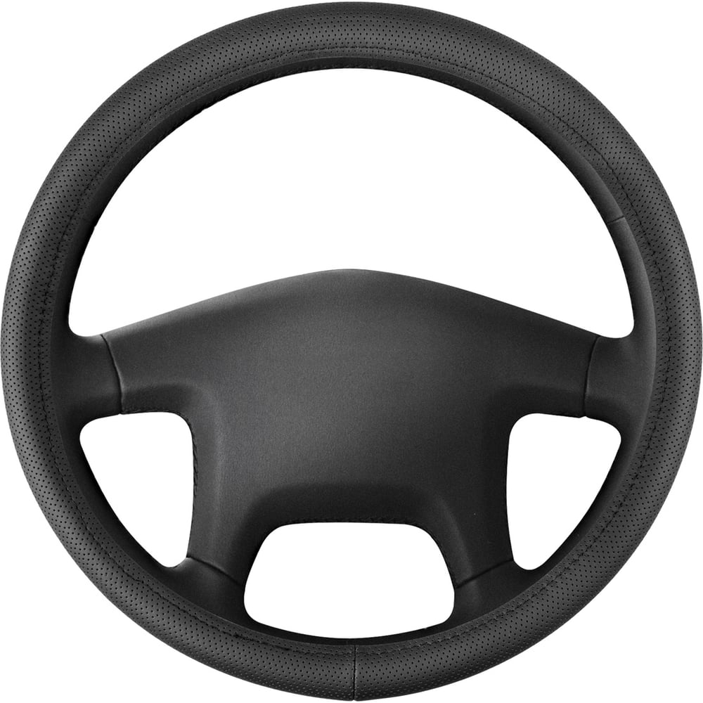 Изображение товара Оплетка SKYWAY из натуральной кожи с перфорацией 4XL для руля 48-50 см черная