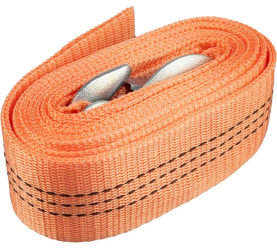 Изображение товара Трос ленточный SKYWAY 5т 5м 2 крюка СИБИРСКИЙ 50мм в пакете S03101076