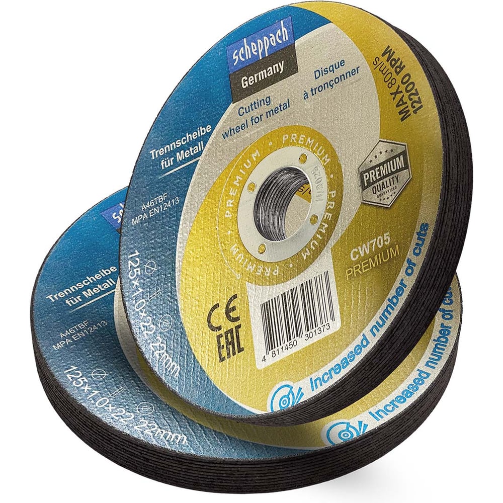 Изображение товара Отрезной диск по металлу Scheppach 125 мм 20 шт