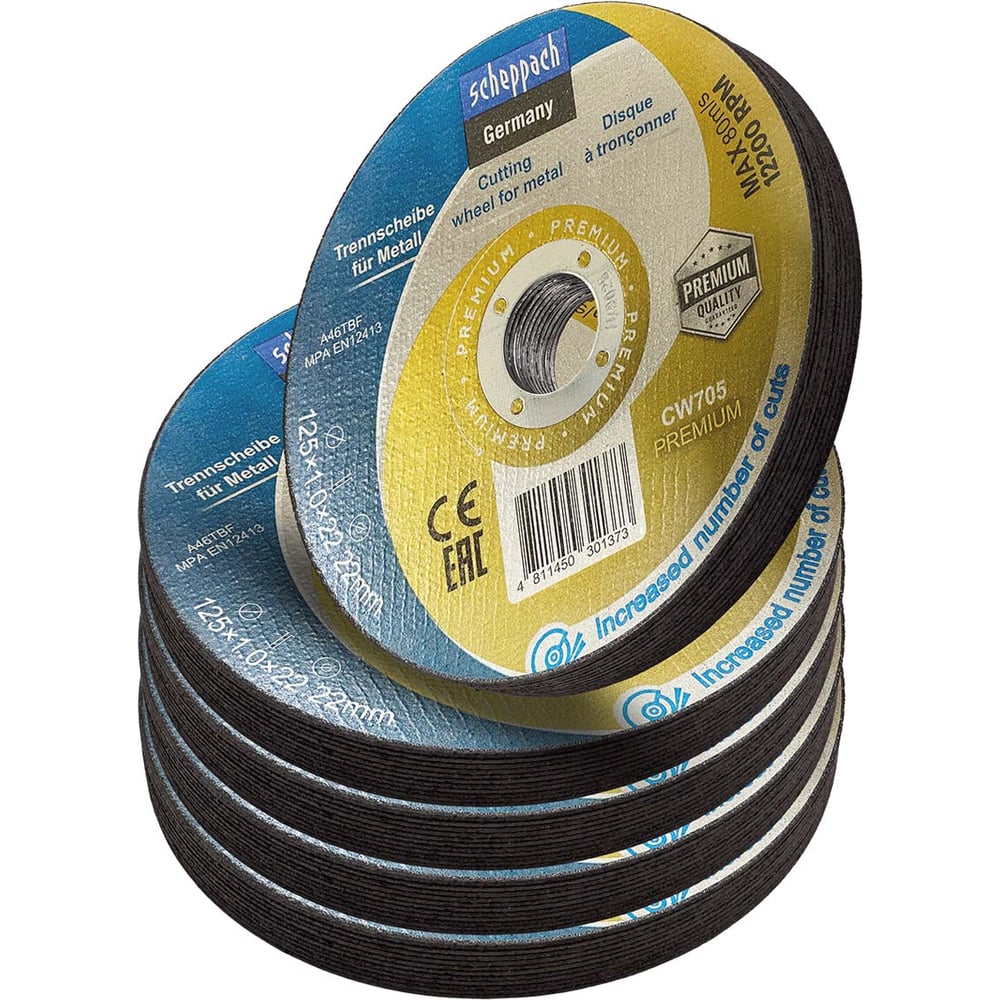 Изображение товара Отрезной круг по металлу Scheppach 125 мм 50 шт