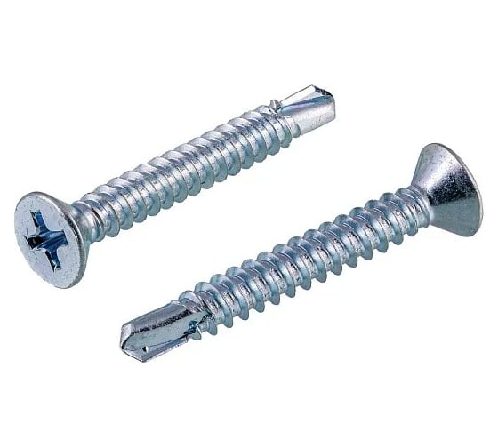 Изображение товара Саморез КРЕП-КОМП потай, цинк 4.2 х 45 сверло, DIN 7504P Малая фасовка (50шт) спм4245мф