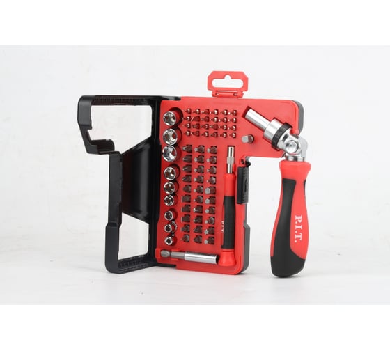 Изображение товара Набор бит и головок с рукоятками P.I.T. ADVANCE 68шт, 2 рукоятки, 2 адаптера, кейс, HSDR04-0068